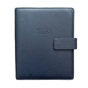 FRYE Ideas Faux Leather Ring Binder Organizer 7.5”x 9” Navy Blue